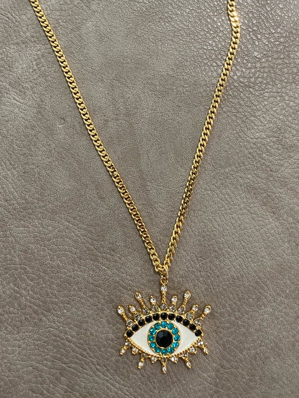 Kurt Geiger Evil Eye Pendant Necklace Enamel Gemstone NWT
